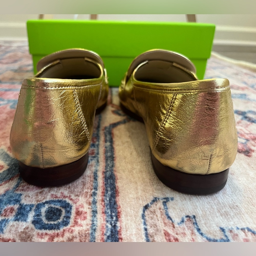 Sam Edelman Metallic Gold Lucca Loafers NIB - Picture 4 of 8